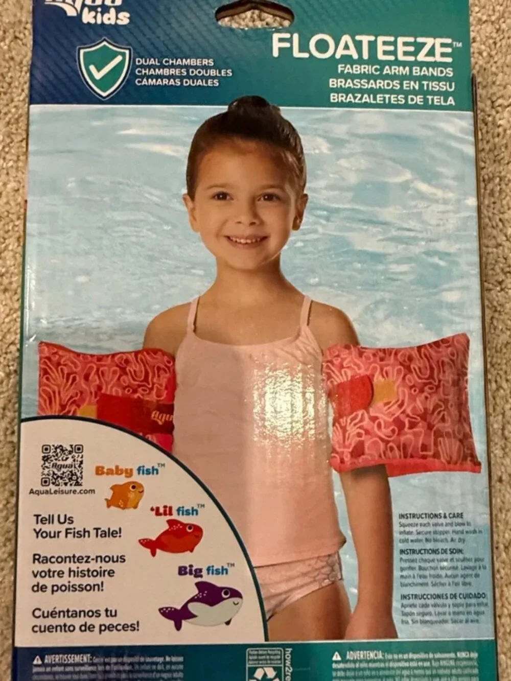 Floateeze Pink Kids Swim Arm Bands NWT